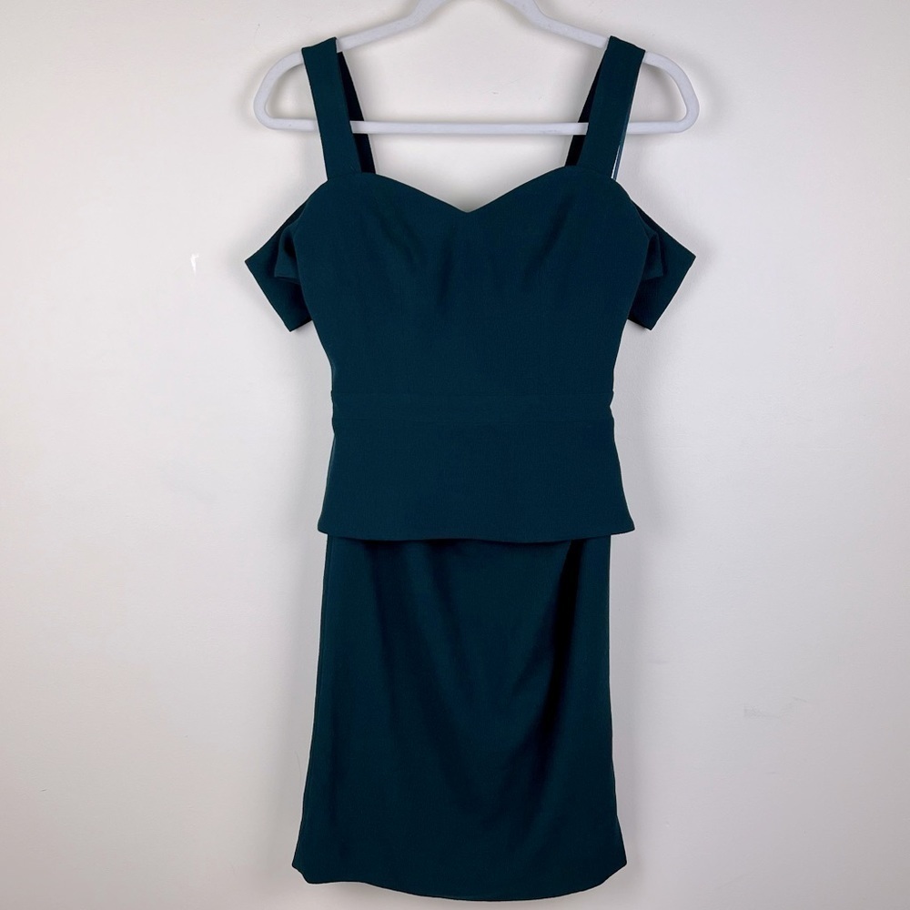 Dress The Population Classic Timeless Off The Shoulder Top & Midi Skirt Slit XS